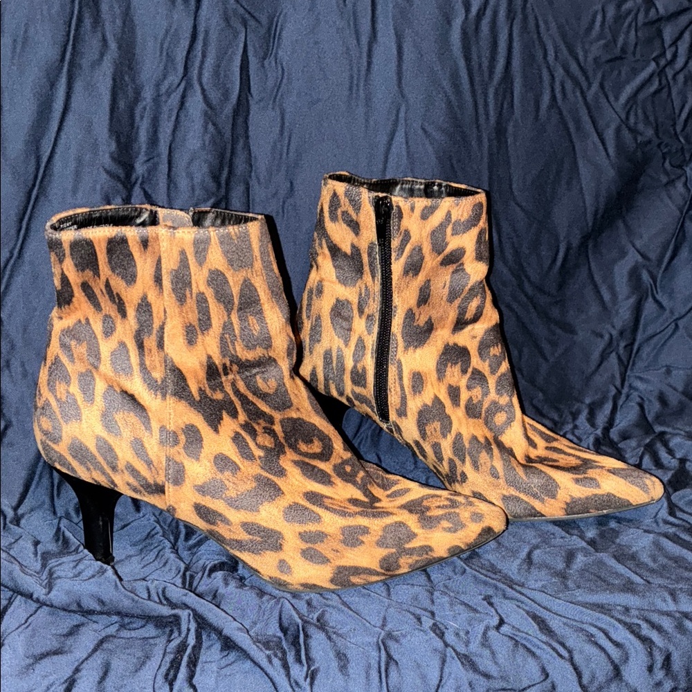 Rampage Leopard Print Heeled Boots